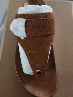 Steve Madden Thona Chestnut Suede sandals- Chestnut